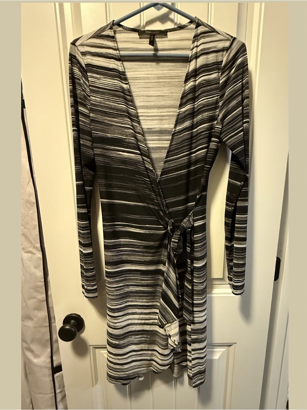 Vintage Y2K BCBG Max Azria Striped Wrap Dress